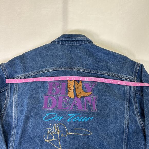 Vintage Billy Dean Billy The Kid Tour Whoa Denim Jacket Size Lg Country Music FS - Picture 10 of 10